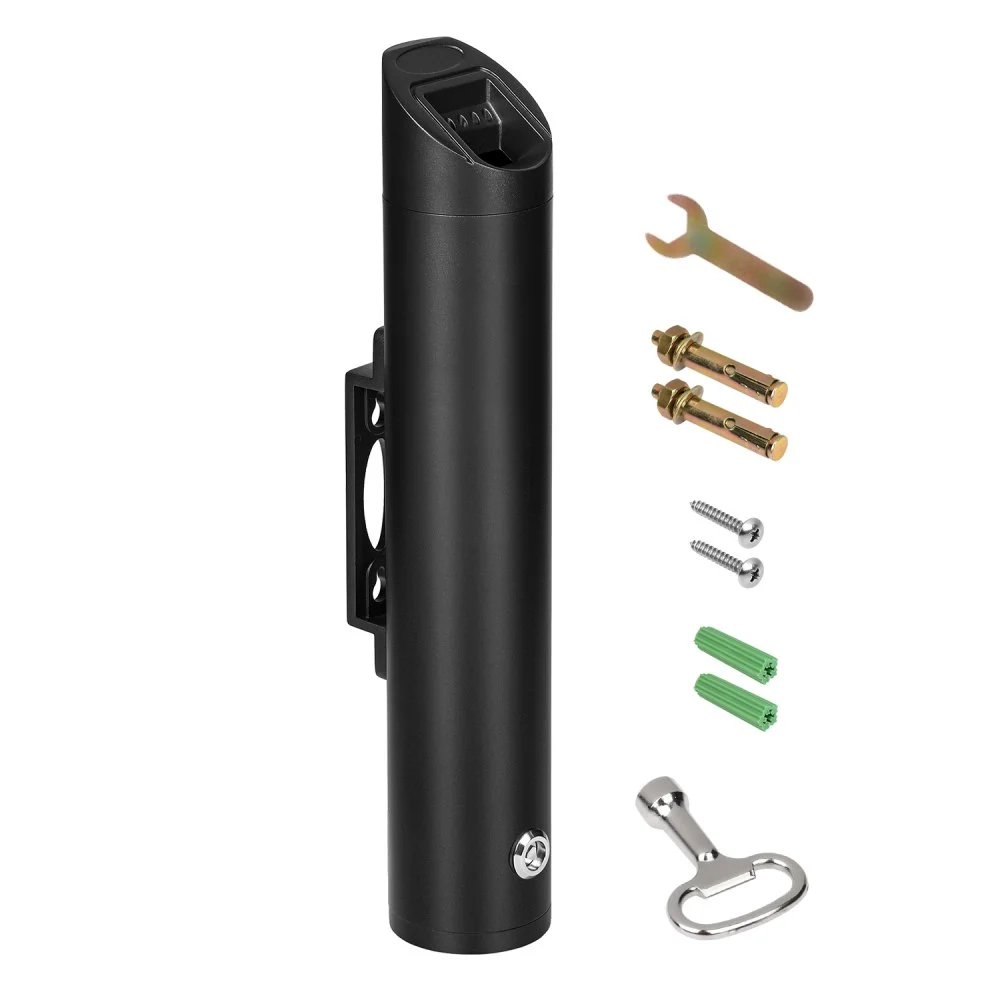 VEVOR Cigarette Butt Receptacle, Stainless Steel Cylinder Cigarette Butt Container, Wall Mounted and Weatherproof Outdoor Cigarette Butt Disposal for Garden, Office, Restaurant, Hotel, Bar, Black