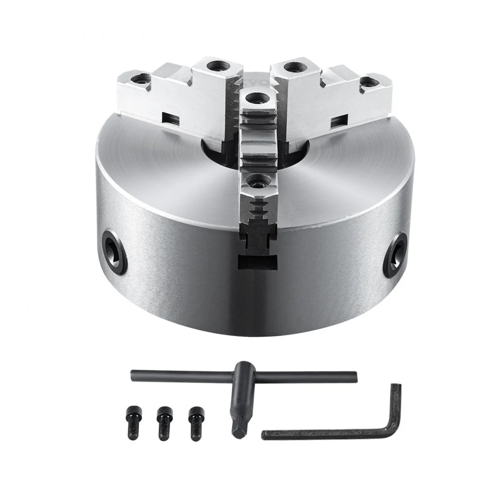 Summer Sale
VEVOR 3-Jaw Lathe Chuck, 10'', Self-Centering Lathe Chuck, 0.24-9.84 in/6-250 mm Clamping Range with T-key Fixing Screws Hexagon Wrench, for Lathe 3D Printer Machining Center Milling Drilling Machine