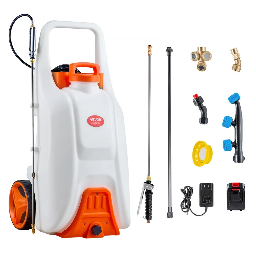 Summer Sale

        
               VEVOR Battery-Powered Sprayer with Wheeled Cart, 13.1 Gallons Electric Weed Sprayer, Adjustable 0-80 PSI, Yard Lawn Sprayers with Wheels, 5 Nozzles & 98ft Hose, 3-6H Spray Time, for Weeding, Cleaning