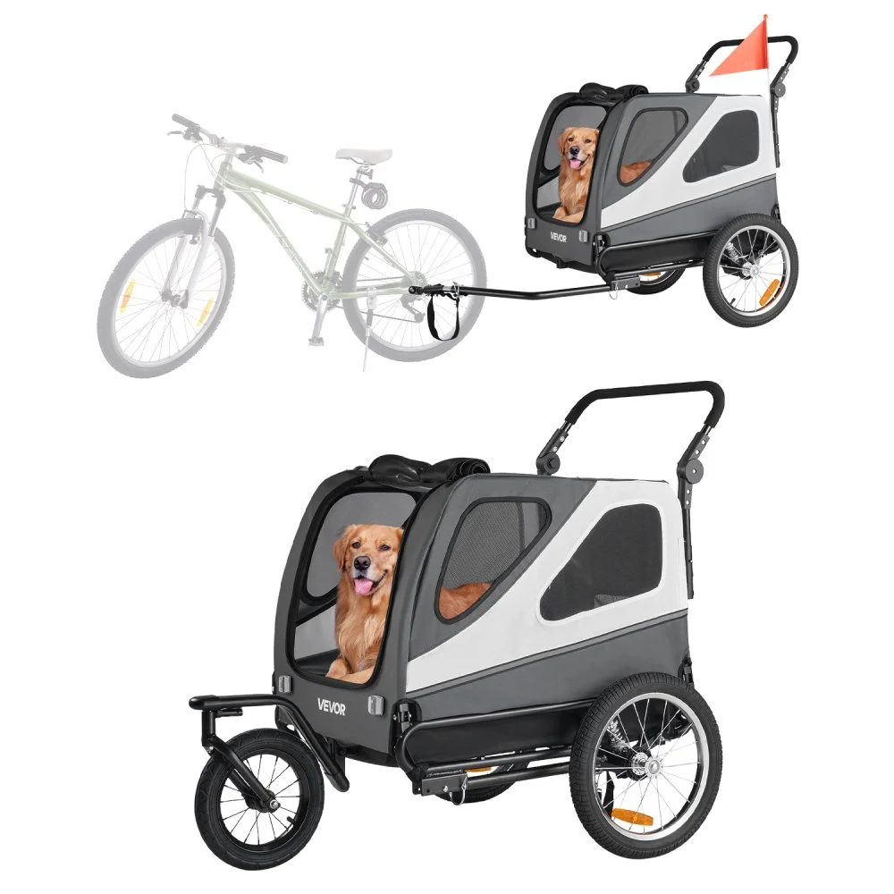 Summer Sale
VEVOR Dog Bike Trailer, Supports up to 100 lbs, 2-in-1 Pet Stroller Cart Bicycle Carrier for Small & Large Dogs, Easy Folding Frame with Quick Release Wheel, Universal Bicycle Coupler, Internal Leash