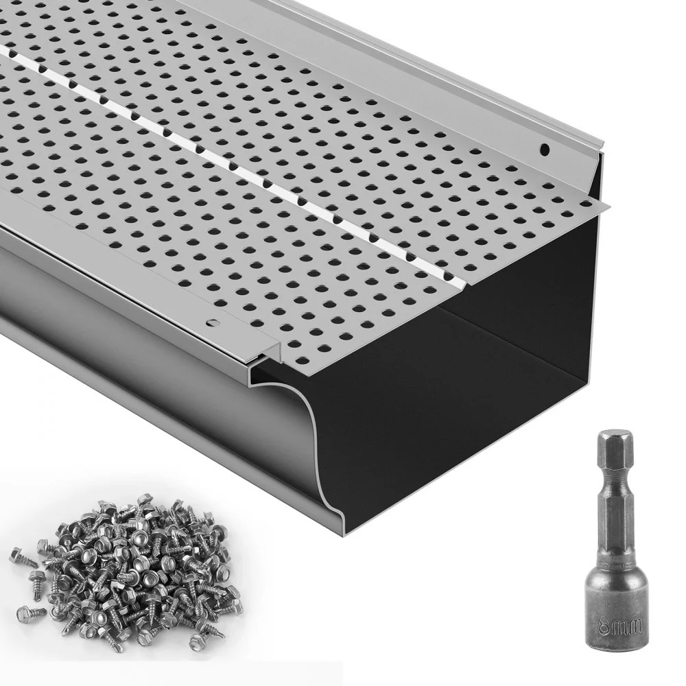 Summer Sale
VEVOR Gutter Guard, 6 inch Width, Aluminum Leaf Filter DIY Gutter Cover, 52 PCS 208 ft Total Length, 0.157'' Hole Diameter & 0.02'' Thick Gutter Guards Fits Any Roof or Gutter Type