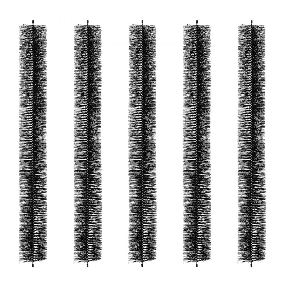 VEVOR Gutter Brush, 15 Feet Total Length 4.33 inch Diameter Gutter Cleaning Tools, Ground-Level Gutter Brush Leaf Guard for 5 Inch Gutters, Easily Clear roof Leaves and Debris, 5 Pack