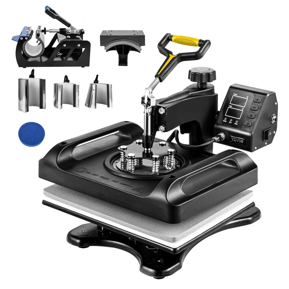 VEVOR Enhanced Heat Press Device, ETL Safety Certified, 12x15 inch, 8-in-1 Energy Efficient Combo, Versatile Sublimation with 360° Swivel