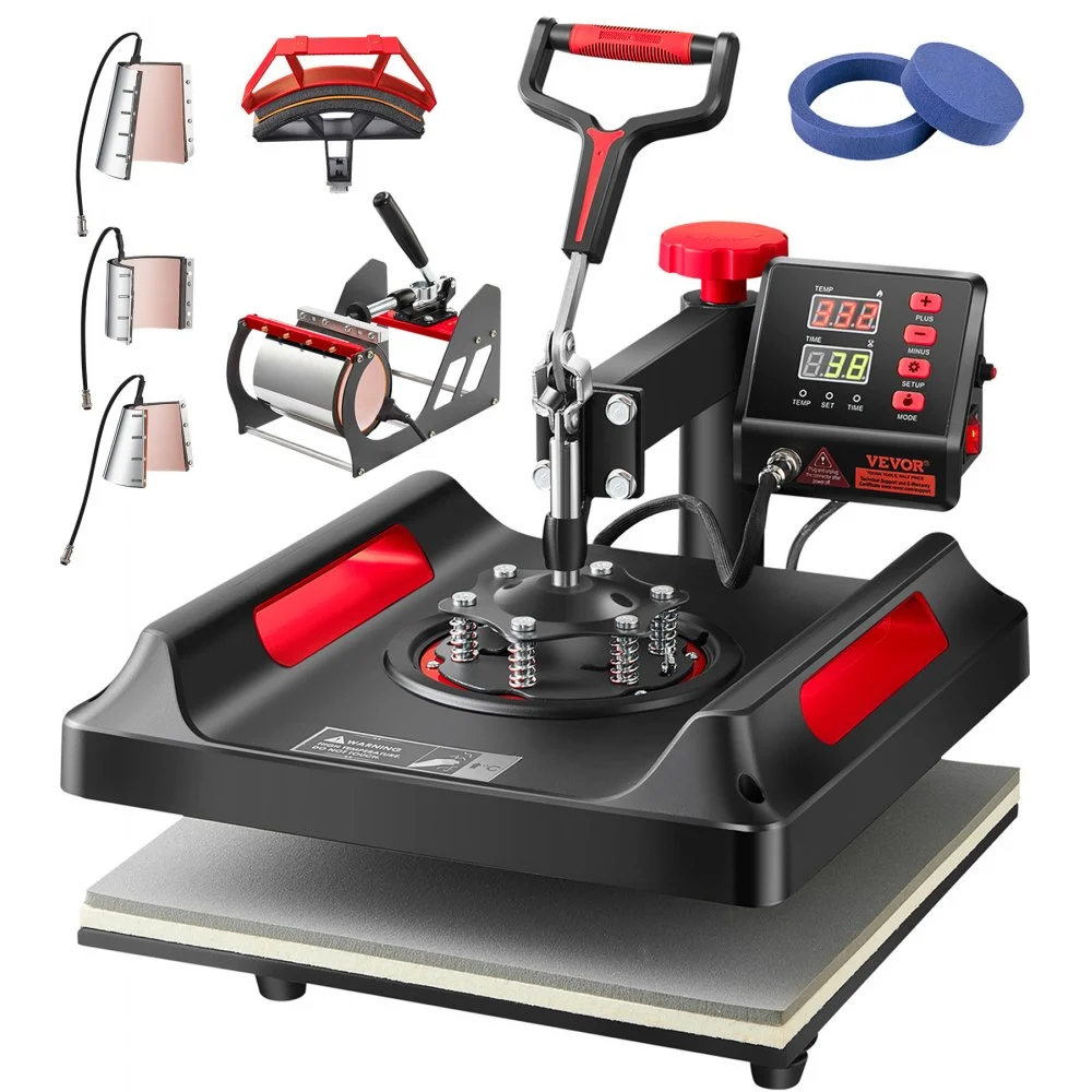 Summer Sale
VEVOR Heat Press Machine 8 in 1 Combo, Heat Press 15x15, Swing Away T Shirt Printing Machine Digital Control, Multifunction Heat Transfer Machine Sublimation Heat Press for T-Shirt Hat Cap Mug Plate