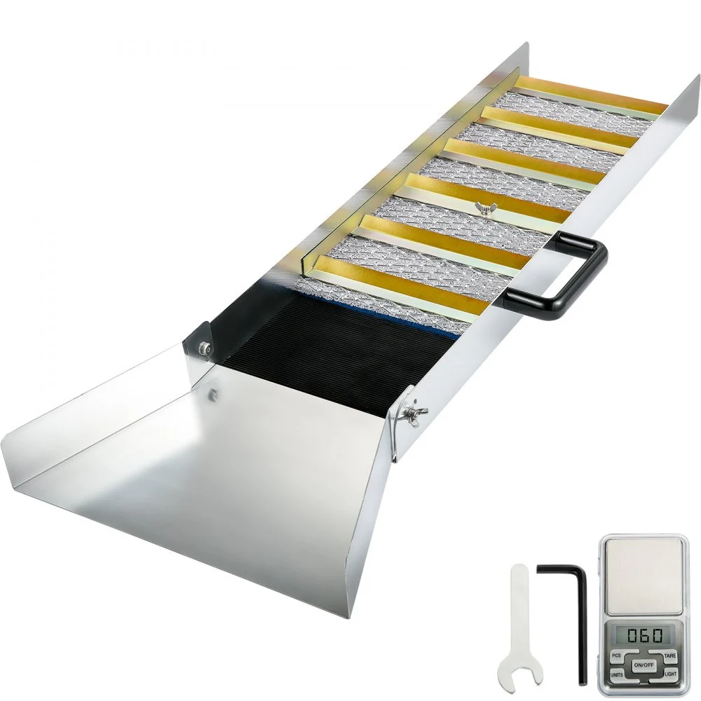 VEVOR Aluminum Alloy Sluice Box, Compact 36" Mini Sluice Boxes for Gold, Lightweight Gold Sluice Equipment, Portable Sluice Boxes with Miner's Moss, River, Creek, Gold Panning, Prospecting, Dredging