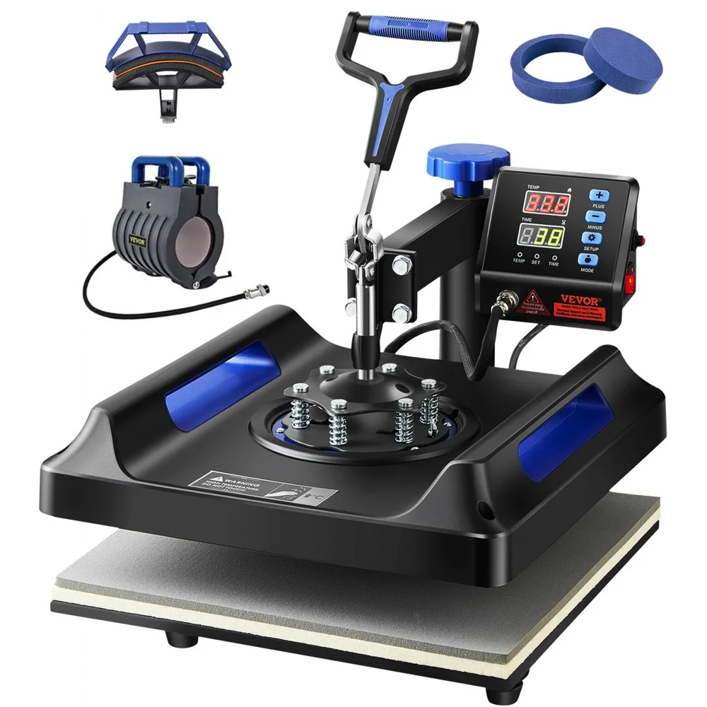 Summer Sale
VEVOR Heat Press, 15x15in Swing Away 5 in 1 Heat Press Machine, Digital Control Multifunctional Device, Quick Heating with Safety Features, Ideal for T-shirts, Hats, Caps, Mugs, Plates