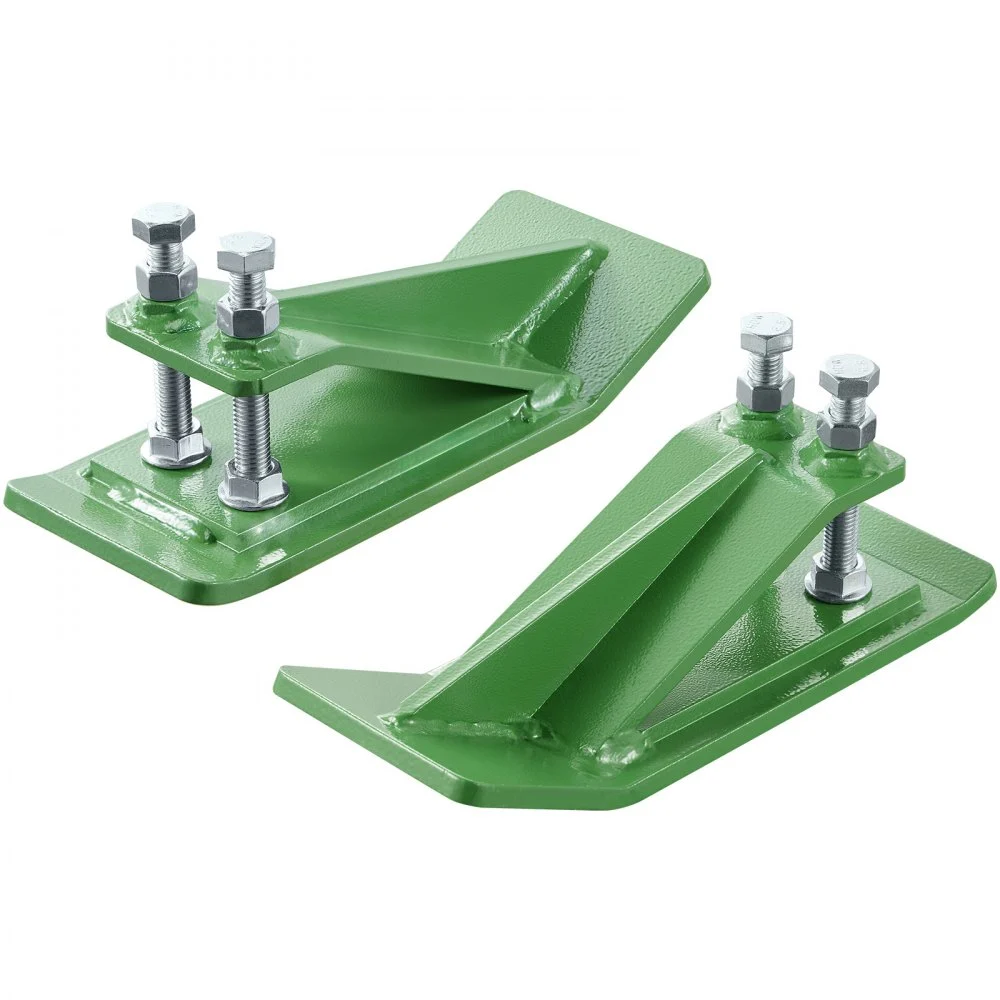 VEVOR Tractor Bucket Protector, 2PCS Heavy Duty Steel Bucket Edge Protectors, Edge Tamer Anti-Skid Device with Double Hexagon Lock Nuts and Bolts, for Snow, Leave Removal & Spreading Gravel (Green)