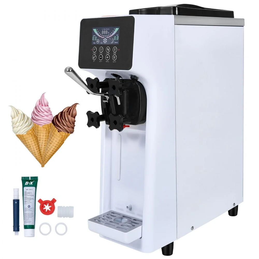 Summer Sale
VEVOR Commercial Ice Cream Machine, 10.6 QT/H Yield, 1000W Single Flavor Countertop Soft Serve Ice Cream Maker, with 4L Hopper 1.6L Cylinder, LCD Panel Auto Clean Pre-cooling, for Restaurant Snack Bar