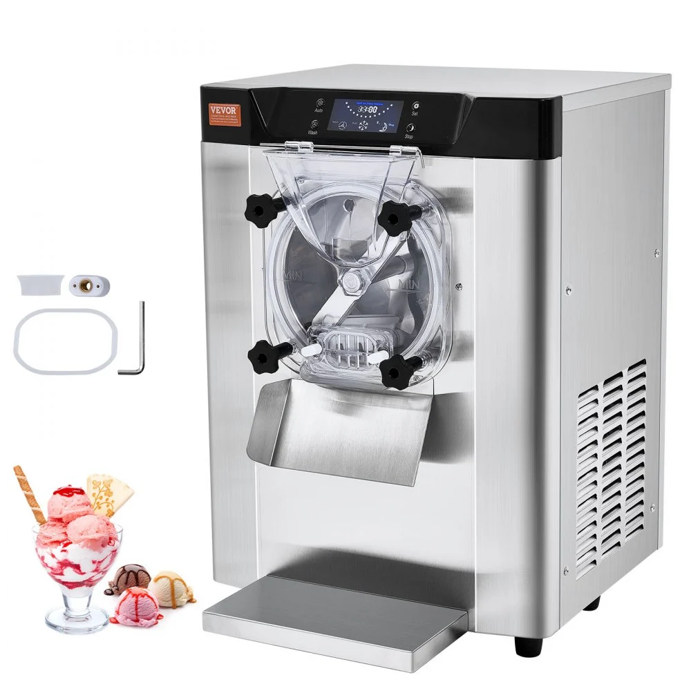 Summer Sale
VEVOR Commercial Ice Cream Machine, 12 L/H Yield, 1713W Single Flavor Countertop Hard Serve Ice Cream Maker, 4.5L Stainless Steel Cylinder, LED Panel Auto Clean Pre-cooling, for Restaurant Snack Bars