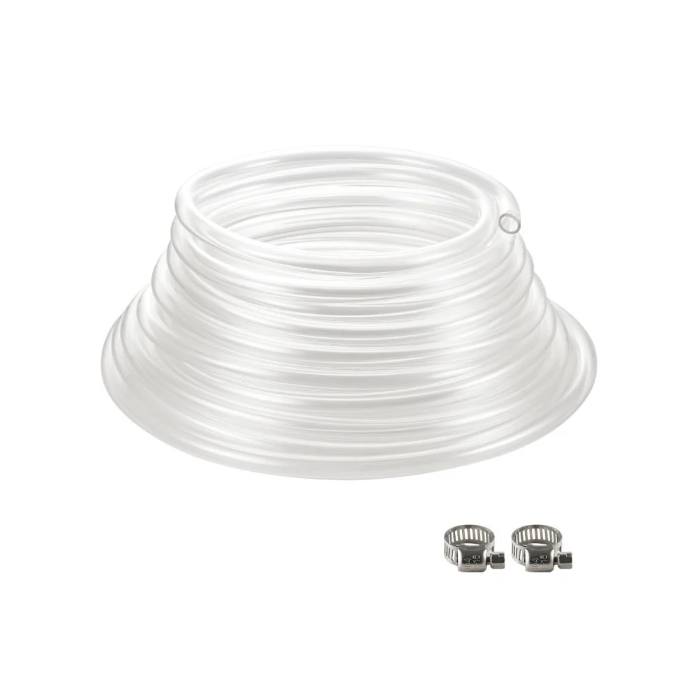 VEVOR Clear Vinyl Tubing, 3/8" ID x 1/2" OD, 50FT Plastic PVC Tubing, Flexible and Cuttable Clear Hose, 1/16 in Wall Thickness, High-strength PVC Material for Aquarium Irrigation Swimming Pool Lab