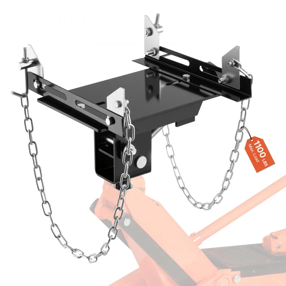 VEVOR Transmission Jack Adapter, 1100 lbs / 0.5 Ton Load Capacity Automotive Transmission Lift Adapter, Heavy-Duty Steel, for Floor Jack with 1-1/5 in Detachable Saddle Shaft, for Garage, Repair Shop
