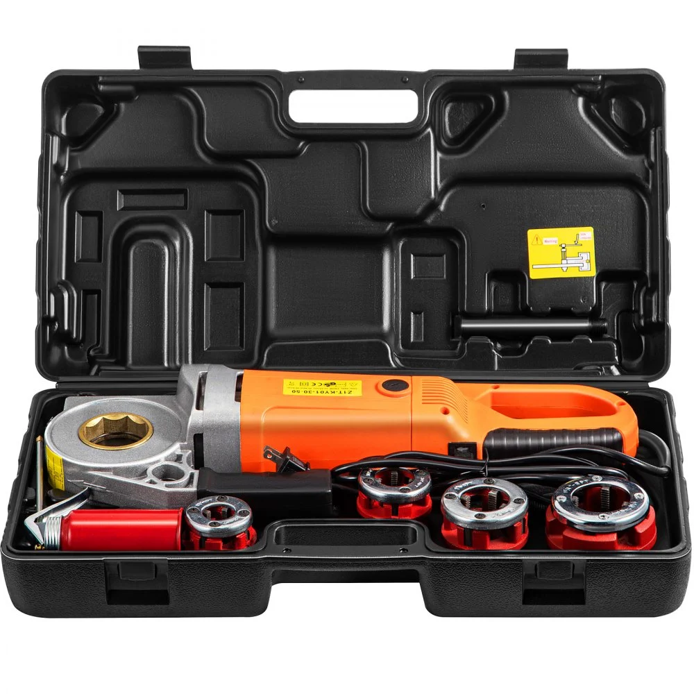 Summer Sale
VEVOR Electric Pipe Threader, 2300W Pipe Threading Machine with 4 Dies 1/2" - 1 1/4", 110V Hand-held Pipe Threader Machine with Copper Motor, Portable Electric Pipe Threading Kit with Carrying Case
