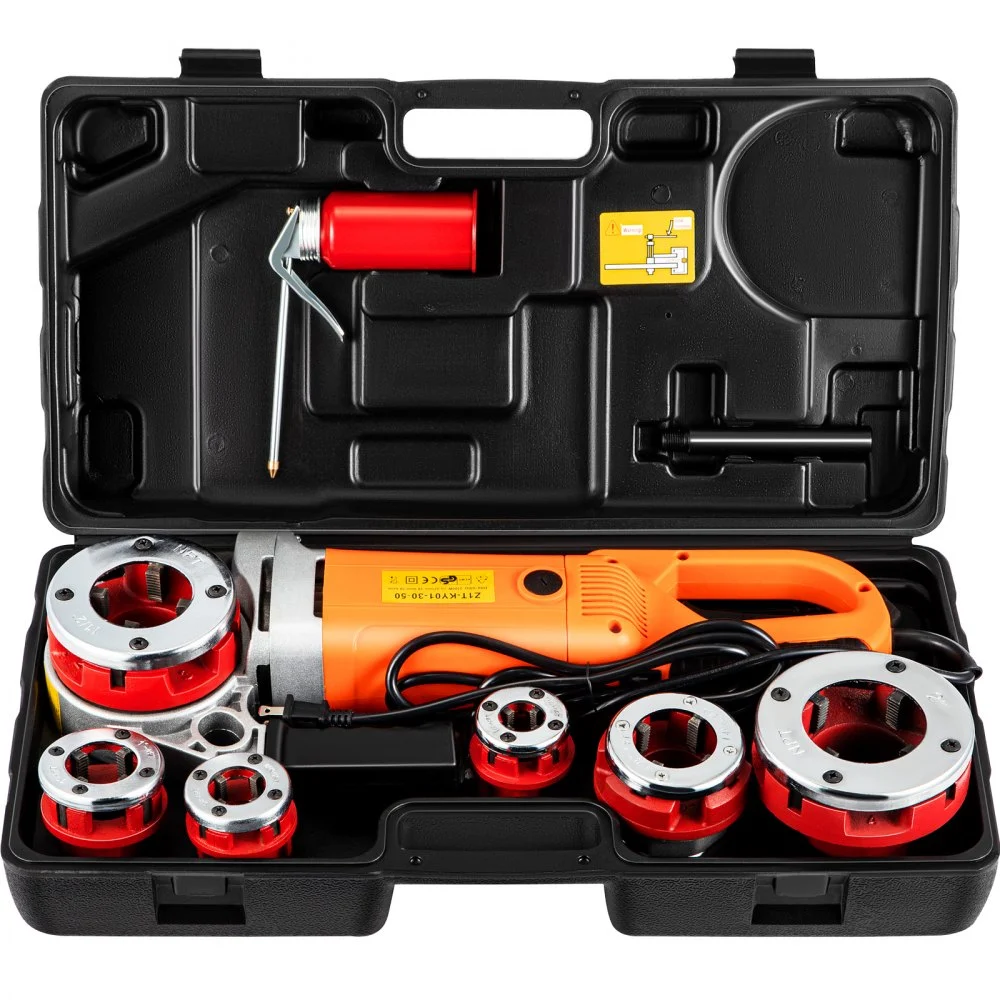 Summer Sale
VEVOR Electric Pipe Threader, 2300W Pipe Threading Machine with 6 Dies 1/2"-2", 110V Hand-held Pipe Threader Machine with Copper Motor, Portable Electric Pipe Threading Kit with Carrying Case
