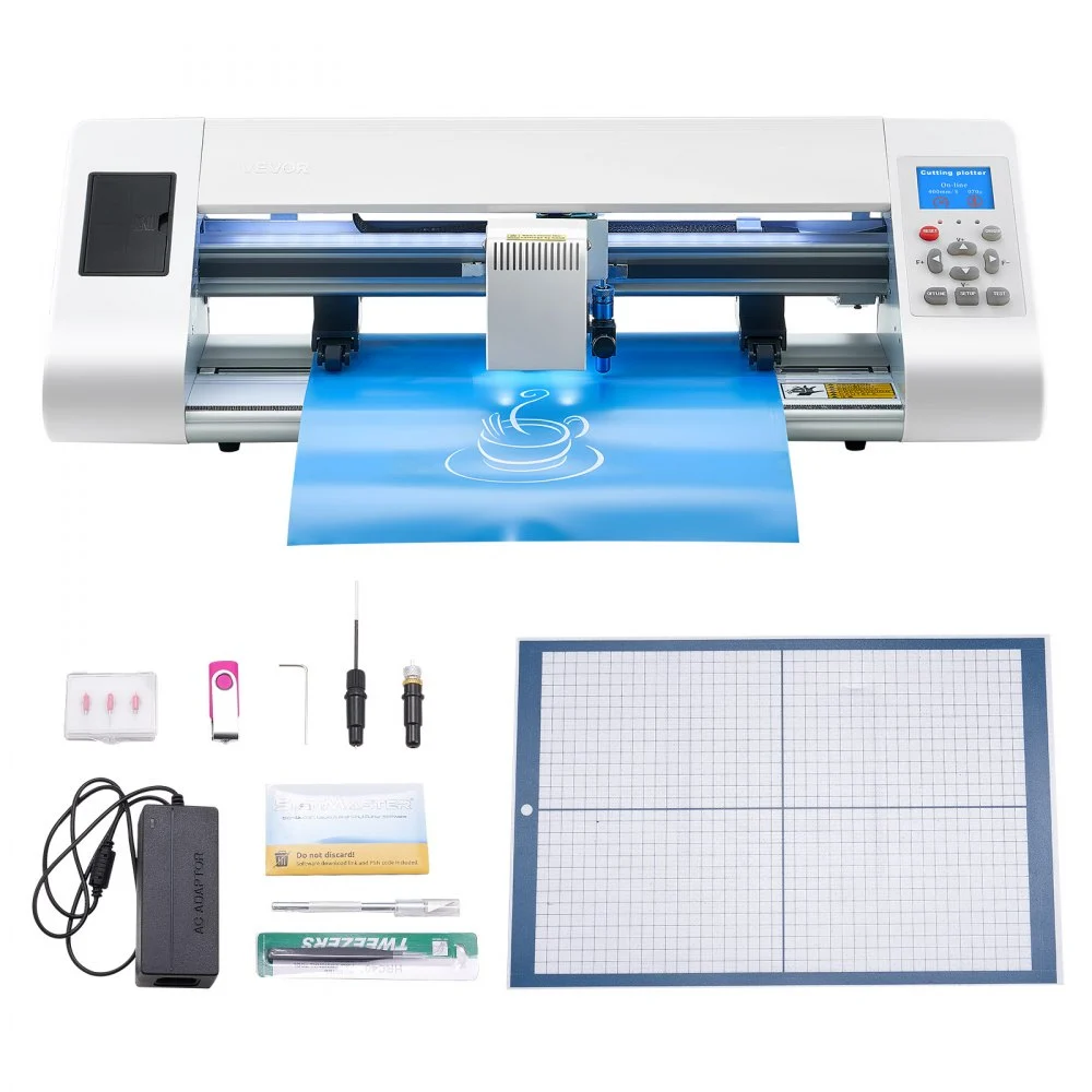 Summer Sale

        
               VEVOR Cutting Machine, Automatic Edge Detection Vinyl Cutter Machine with Design Software and Materials, Compatible with Multiple File Formats, for Creating Customized DIY Crafts, Cards, Stickers