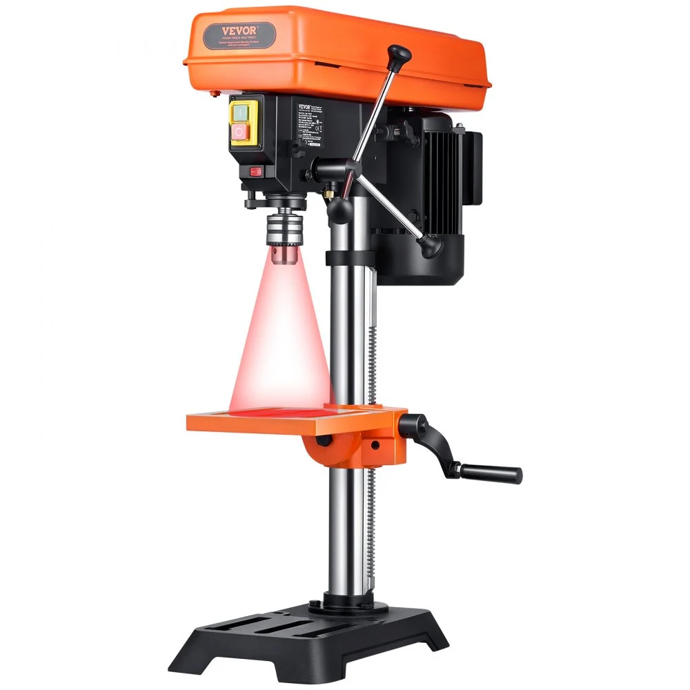 Summer Sale
VEVOR 10 in Benchtop Drill Press, 6.2A Induction Motor, Tabletop Drilling Machine with 650 / 1050 / 1800 / 2350 / 3100 RPM Adjustable Speed, 0-45° Tilting Worktable, LED Work Light, for Wood Metal