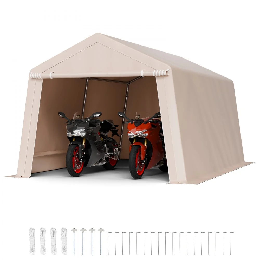 Summer Sale

        
               VEVOR Outdoor Storage Shed, 10 x 15 ft Portable Storage Tent with Roll-up Door, Waterproof Canopy Shed Shelter, Heavy Duty Frame, Patio Garage Carport for Motorcycle, Lawn Mower, Bike, Beige