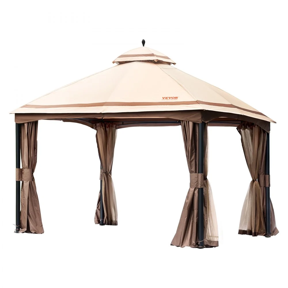 Summer Sale
VEVOR Patio Gazebo for 10-12 Person, 10 x 13 FT Backyard Gazebo, with Mosquito Netting, Metal Frame, and PU Coated 180G Polyester, Outdoor Canopy Shelter for Patio, Backyard, Lawn, Garden, Deck