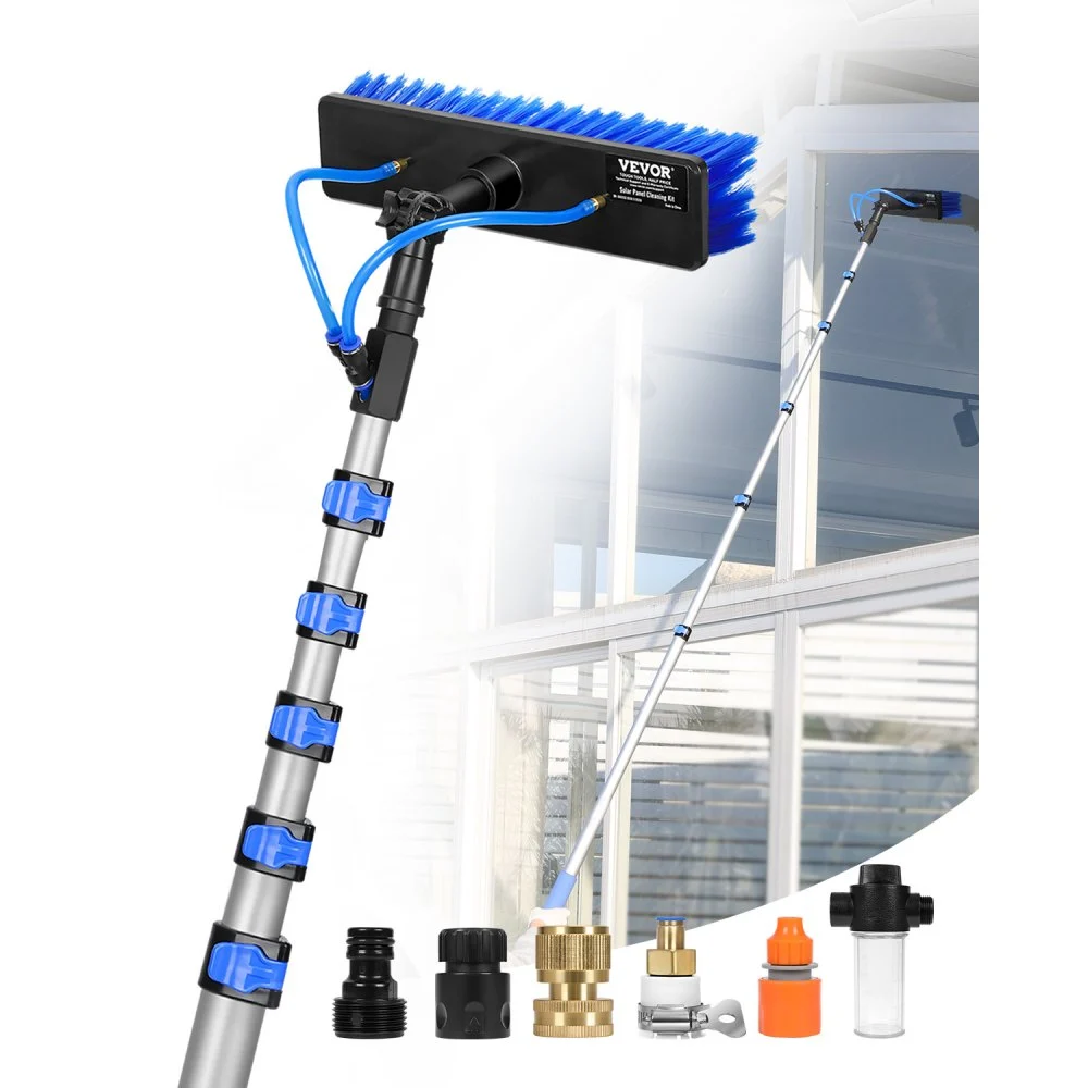 Summer Sale

        
               VEVOR Water Fed Pole Kit, 36FT Solar Panel Cleaning Pole with Extendable Handle, 180° Rotatable Brush Head & 65.6FT Hose, Household & Outdoor Window Cleaner Tool for Caravan Solar Panel Deck
