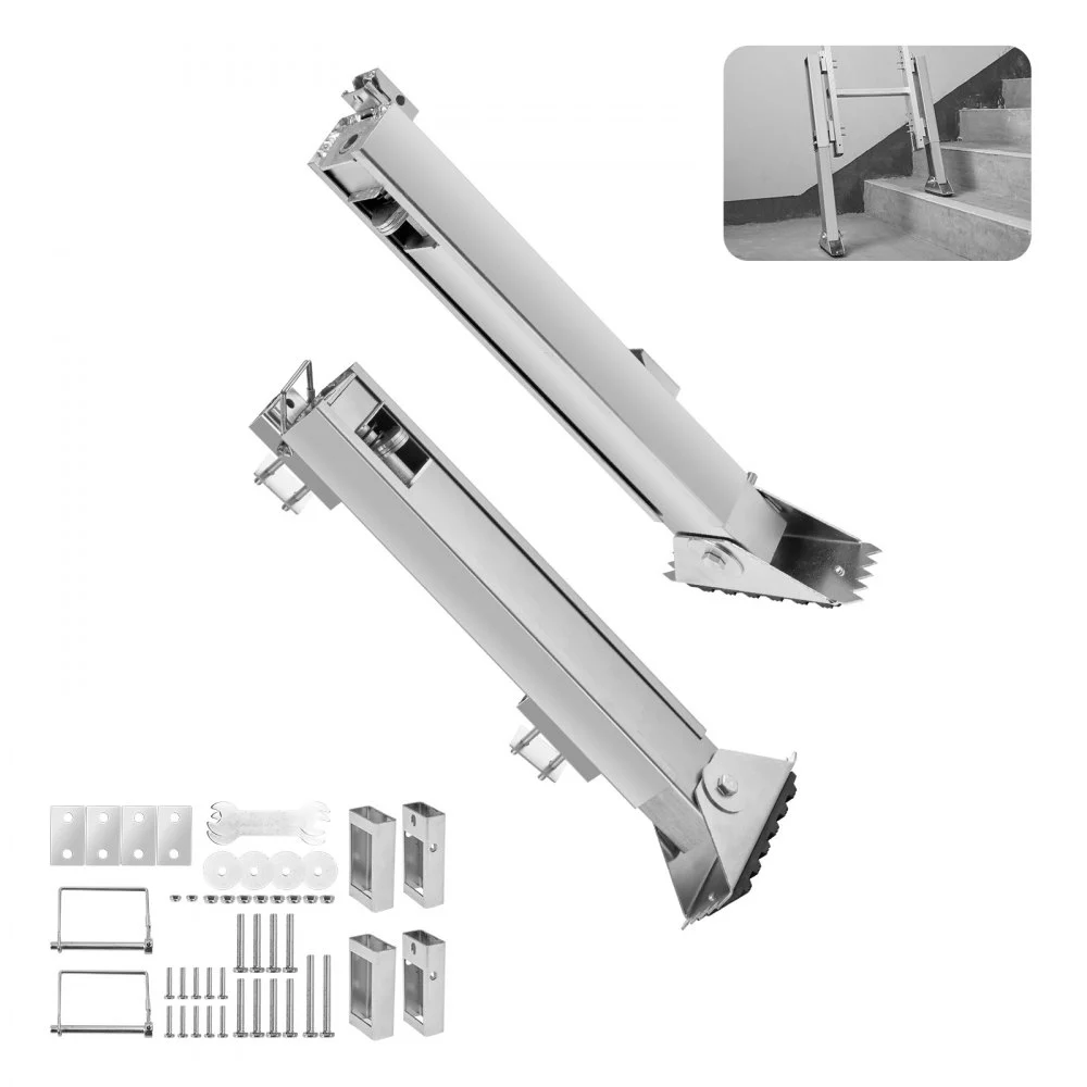 VEVOR Ladder Levler, 11.4 inch Expansion Length Steel Ladder Leveling Tool, Quick Release Pitch Hopper, Stair Ladder Stabilizer Easy to Use,Extension Ladder Accessories for Uneven Ground