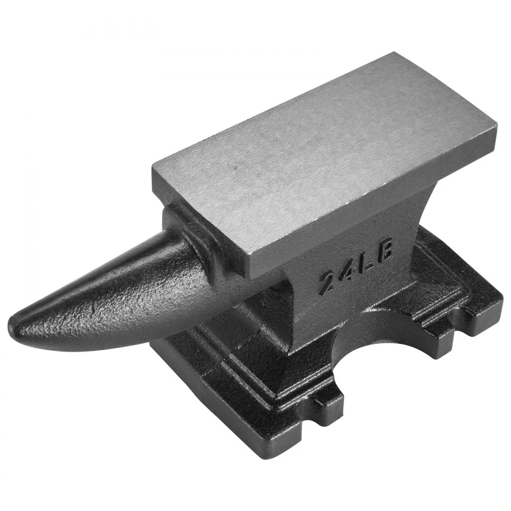 VEVOR Cast Iron Anvil, 25 Lbs(11kg) Single Horn Anvil with 6.8 x 3.5 inch Countertop and Stable Base, High Hardness Rugged Round Horn Anvil Blacksmith, for Bending, Shaping