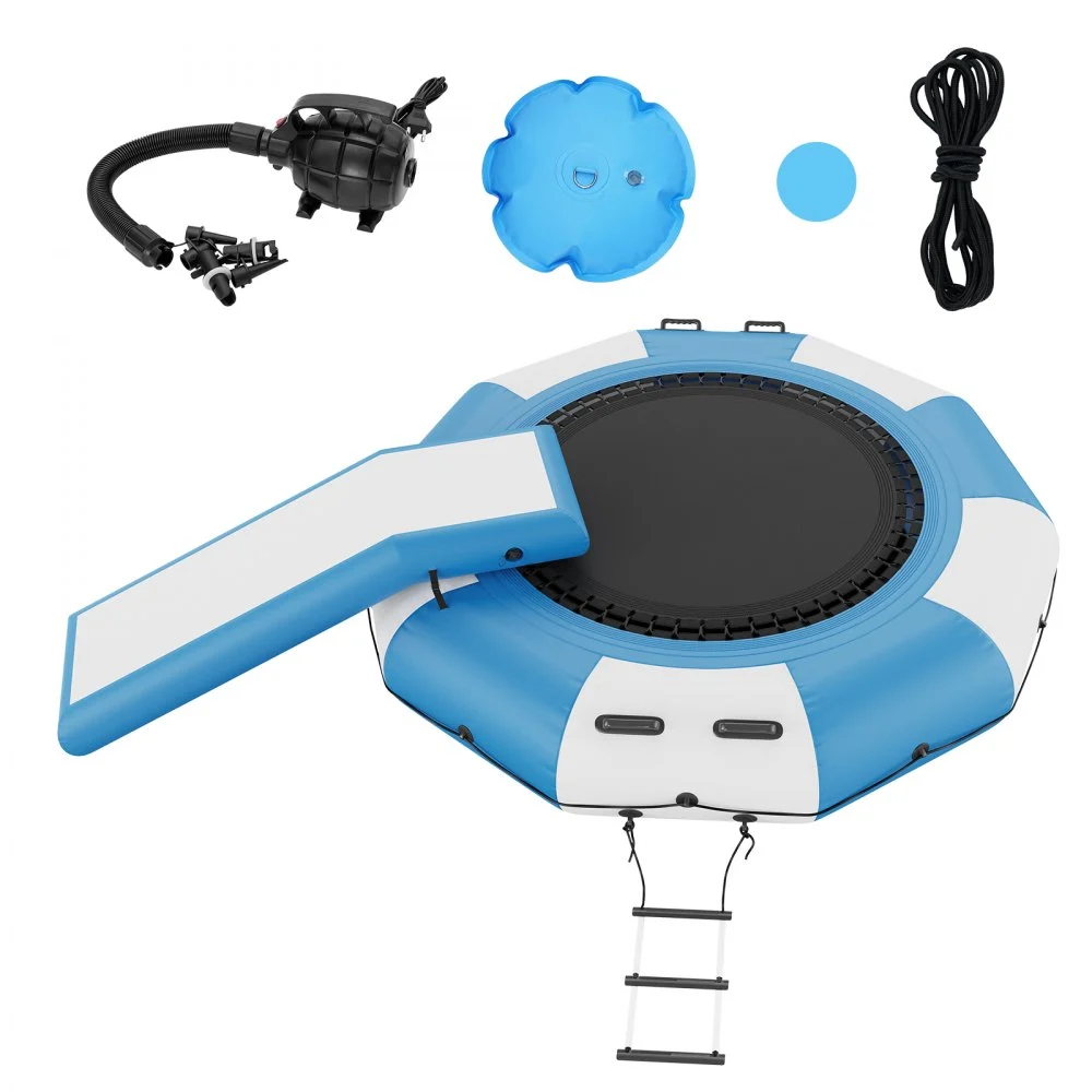 Summer Sale
VEVOR Inflatable Water Bouncer, 10ft Recreational Water Trampoline, Portable Bounce Swim Platform with Slide, 3-Step Ladder & Electric Air Pump, Kid Adult Floating Rebounder for Pool Lake Water Sports