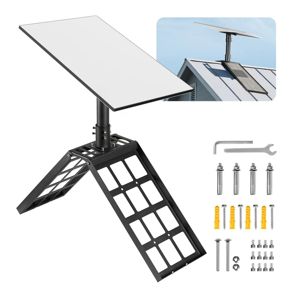 VEVOR Starlink Gen 3 Roof Mount, 45-135° Adjustable Angle Mounting Roof Ridge Pole Adapter, Heavy-Duty Steel Starlink Standard Gen 3 Pipe Kit, Compatible with Gen3 and V3, Easy to Assembly, Black