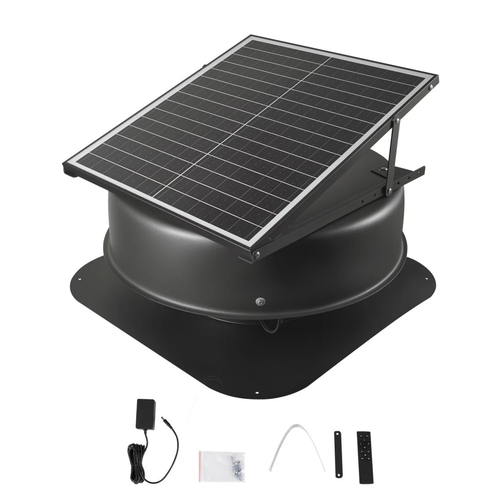 Summer Sale
VEVOR Solar Attic Fan, 42 W, 2800 CFM Large Air Flow Solar Roof Vent Fan, Low Noise and Weatherproof with 110V Smart Adapter, Ideal for Home, Greenhouse, Garage, Shop, RV, FCC Listed