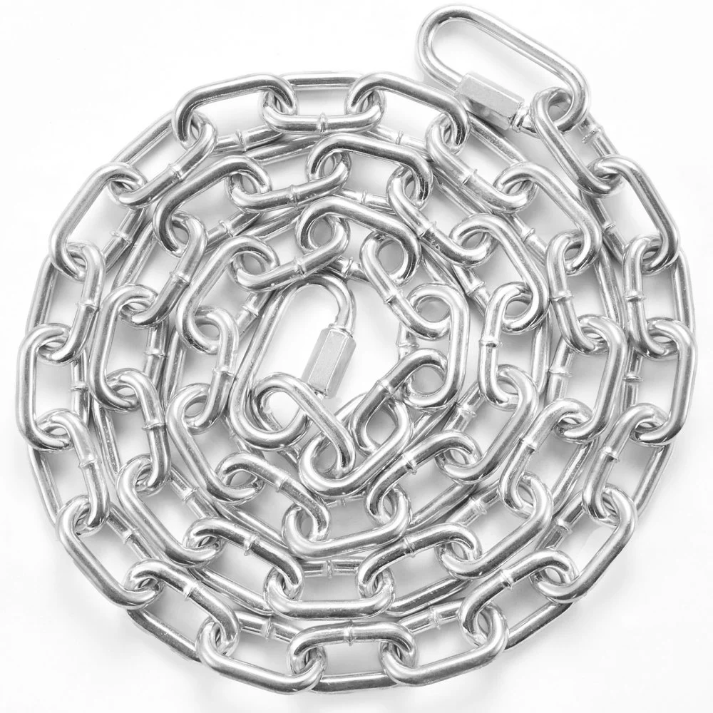 VEVOR Proof Coil Chain, 5/16" x 6', 1980 lbs Safe Working Load, Zinc Plated Proof Tested Coil Chain with Two Quick Links, Galvanized Carbon Steel Link Chain for Towing, Hanging, Camping, Pet Towing