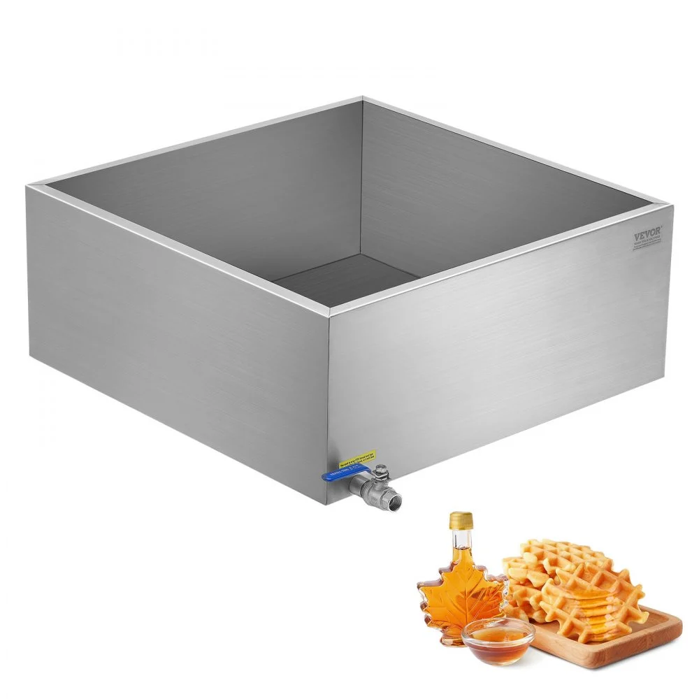 VEVOR Maple Syrup Evaporator Pan, 24.9 Gallon, 362 Cups of 8.8oz Maple Syrup, Flat Evaporator Pan with 1 Valve and 3 Heating Methods, 304 Stainless Steel Maple Syrup Pan for Home, Outdoor