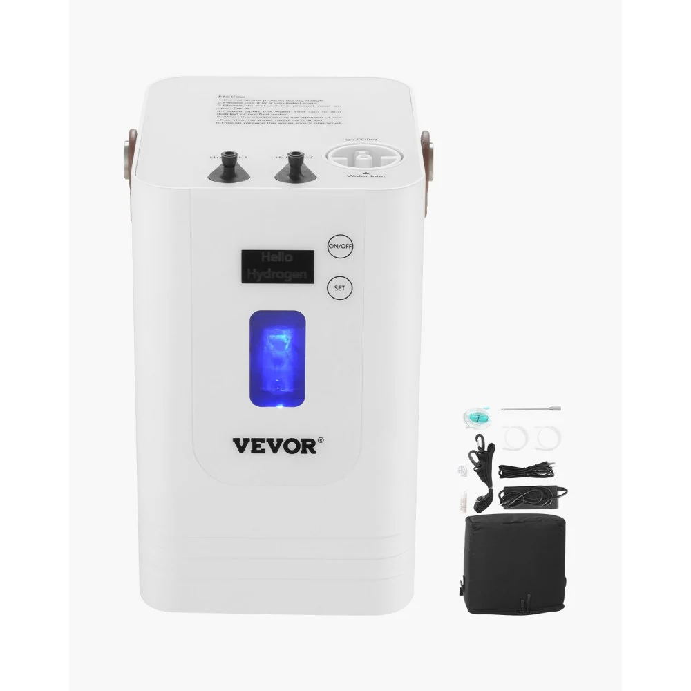 Summer Sale
VEVOR Hydrogen Inhalation Machine, 99.99% High Purity Hydrogen Inhaler, HO-Separated 450ml/min (300 H+150 O) Three Ports Hydrogen Oxygen Inhaler, Hydrogen-Rich Water Generator for Home Travel