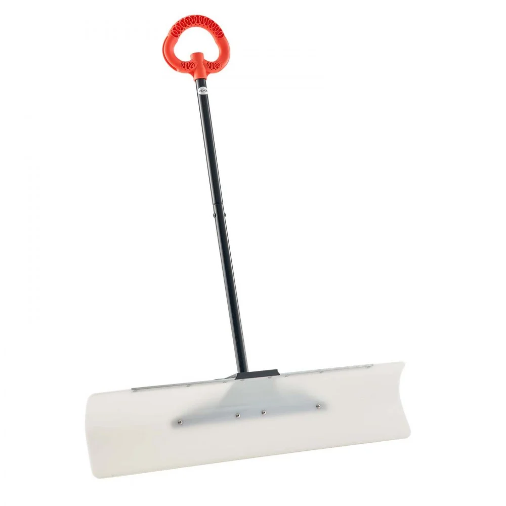 VEVOR Snow Pusher Shovel, 36 in Outdoor Snowplow Shovel with Ergonomic Grip, HDPE Plastic Blade, Winter Shovels with Segmented Handle, Metal Edged Strip, Portable Snow Removal Tool for Driveway Garden