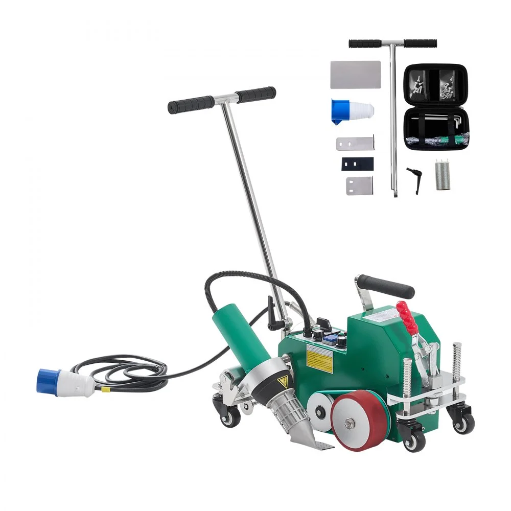 VEVOR Roofing Hot Air Welder, 3400W 220V High Power Plastic PVC TPO Welding Machine - 1.57in Welding Width, 0.04-0.08 in Thickness, 68 ℉-1202 ℉ Heat Roofing Welding Tool, for Waterproofing Advertising