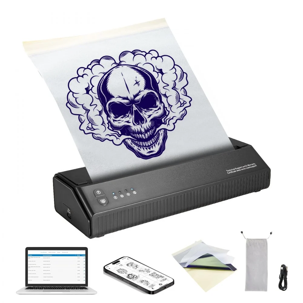 Clearance
VEVOR Tattoo Stencil Printer, Wireless Bluetooth Tattoo Printer Transfer Stencil Machine with 10Pcs Transfer Paper, Compatible for iOS&Android Phone, iPad&PC (with Storage Bag)