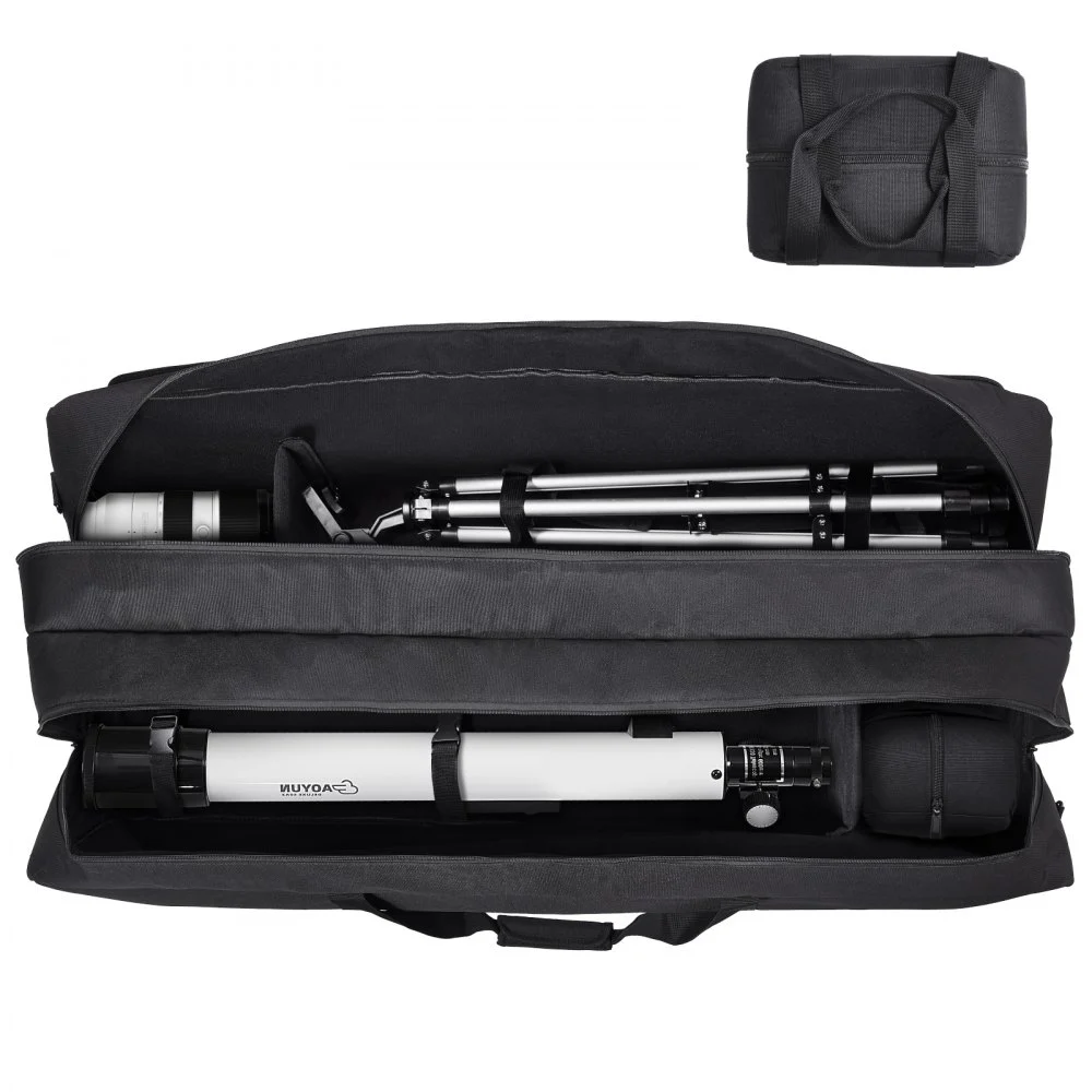 VEVOR Telescope Case, 41", Telescope Large Storage Bag with Fixed Buckles, Multi-Pocket and Detachable Divider, Shock-Absorbent Telescope Carrying Case for Optical Tube & Tripod, Counterweight Pocket
