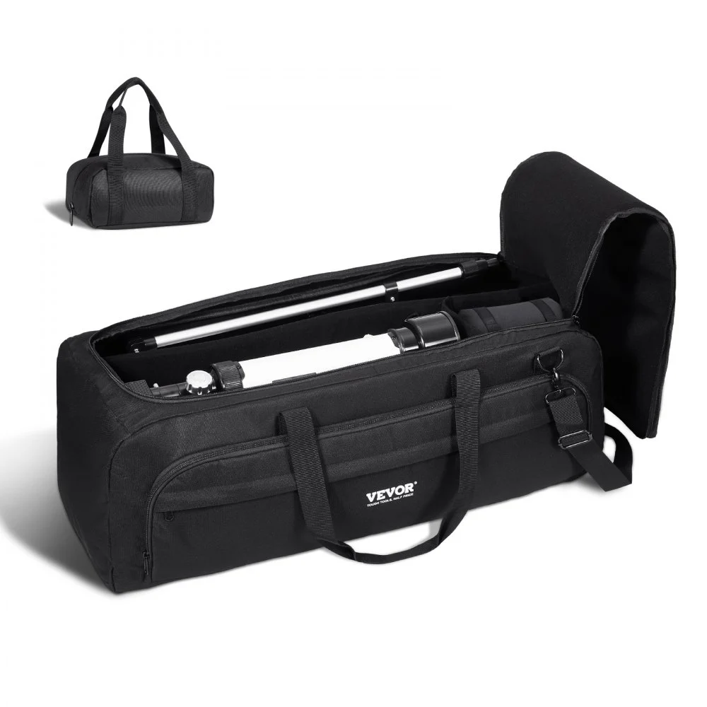 VEVOR Telescope Case, 30.3", Telescope Storage Bag with Fixed Buckles, Multi-Pocket & Detachable Divider, Shock-Absorbent Telescope Travel Carrying Bag for Optical Tube & Tripod, Counterweight Pocket