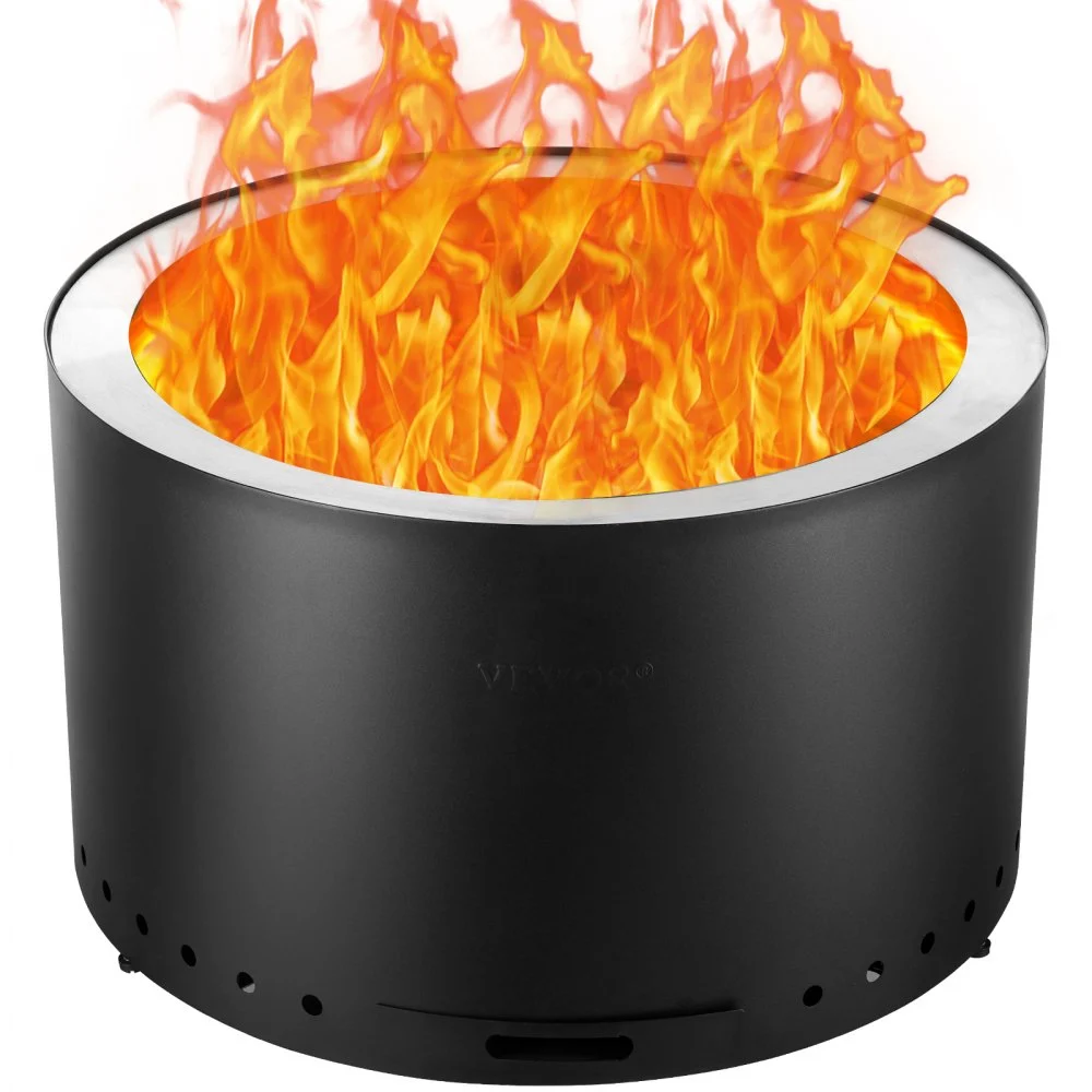 Summer Sale
VEVOR Smokeless Fire Pit Stove Bonfire, H: 18 in x Dia: 28 in ,Wood Burning Fireplaces with Removable Ash Pan, SUS430 Stainless Steel inner Portable Outdoor Firepit,for Outdoor Patio Camping, Black