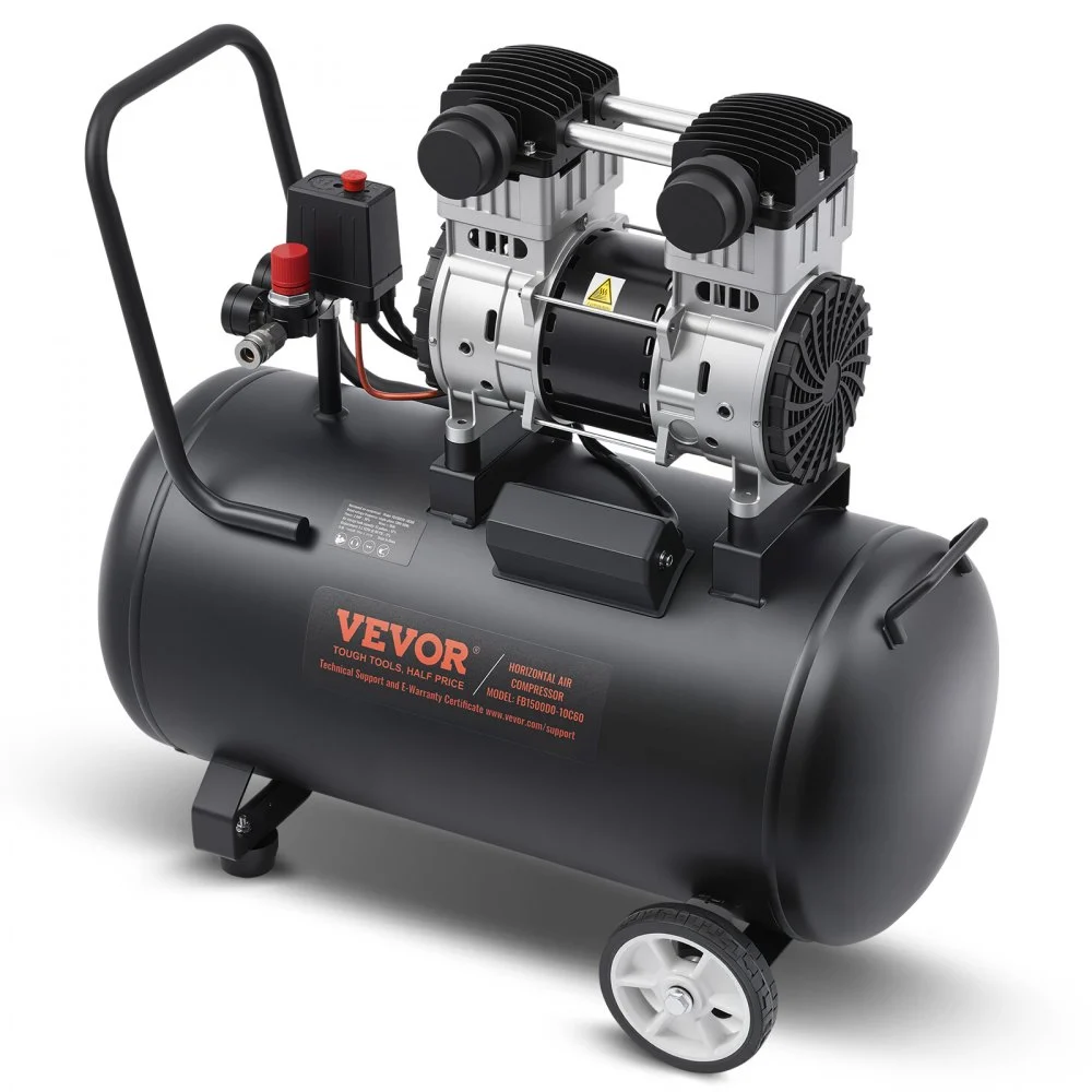 Summer Sale
VEVOR Air Compressor, 15 Gallon Steel Tank, 2HP 5.3 CFM@90 PSI Oil Free Air Compressor & Max. 125PSI Pressure, 78dB Ultra Quiet Portable Compressor, for Auto Repair, Tire Inflation, Spray Painting