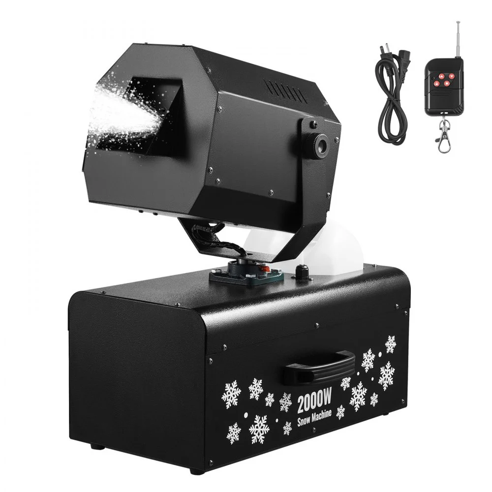 VEVOR Snow Machine, 2000W 90°Shaking Head Snow Maker by Wireless/Wired Remote Control, High Output Snowmaking Machine Coverage up to 25 ㎡ with 5L Tank for Christmas Wedding Parties