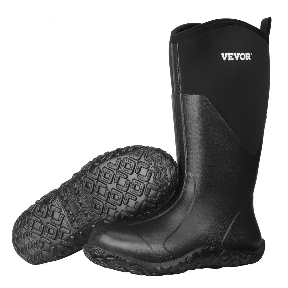 VEVOR Men's Rubber Boots, Protective Footwear, Waterproof Anti Slip Hunting Boots, Gardening Insulated Mud Boots, Protective Footwear, Lightweight & Durable, for Manufacturing, Farming, Size 13 US