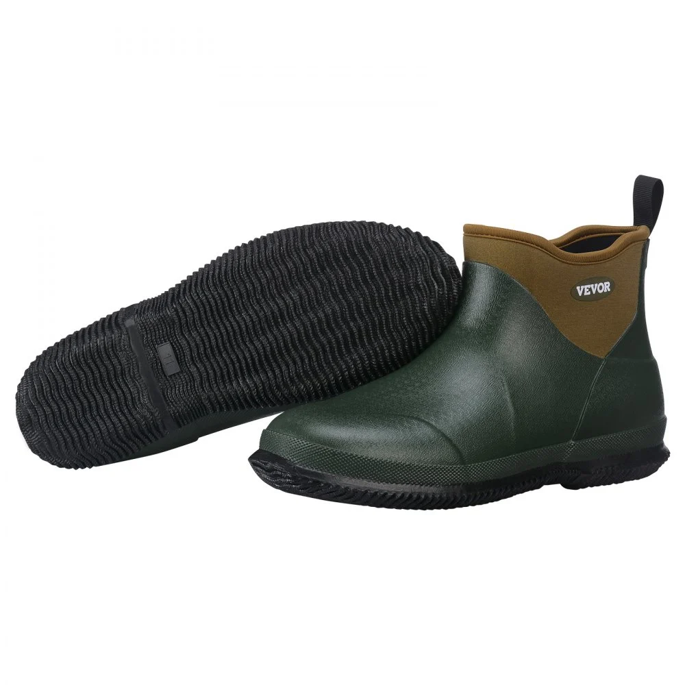 VEVOR Women's Deck Boots, Waterproof Fishing Rain Boots, Anti-Slip Ankle Rubber Boots, Gardening Insulated Mud Boots, Neoprene Rubber, Lightweight & Durable, for Manufacturing, Farming, Size 10 US