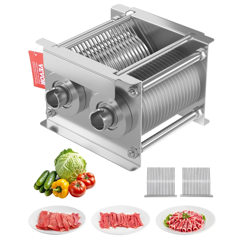 VEVOR Meat Cutter Machine Blade, 5 mm Blade for Commercial Meat Cutter, One Set Blade for SJY-DQ90 Meat Cutting Machine, Stainless Steel, Cutter Slicer Blade Set for Boneless Meat, Soft Vegetables