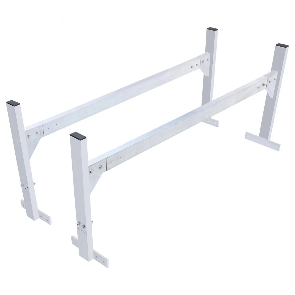 VEVOR Van Roof Ladder Rack, 2 Bars Aluminum Alloy Roof Ladder Racks, 400 LBS Capacity Rain-Gutter Van Roof Rack, Adjustable Length 51.2" to 81.1", Van Ladder Rack for Van, Cargo, Trailer