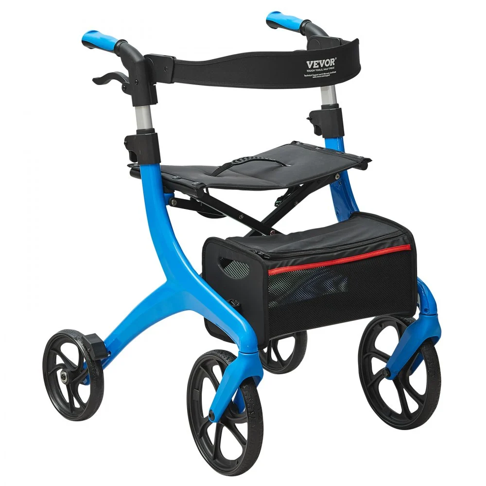 Clearance
VEVOR Folding Rollator Walker for Seniors and Adults, Lightweight Aluminum Rolling Walker with Seat and Adjustable Handle, 4-Wheel Outdoor Mobility Walker with Spacious Storage Bag, 300LBS Capacity