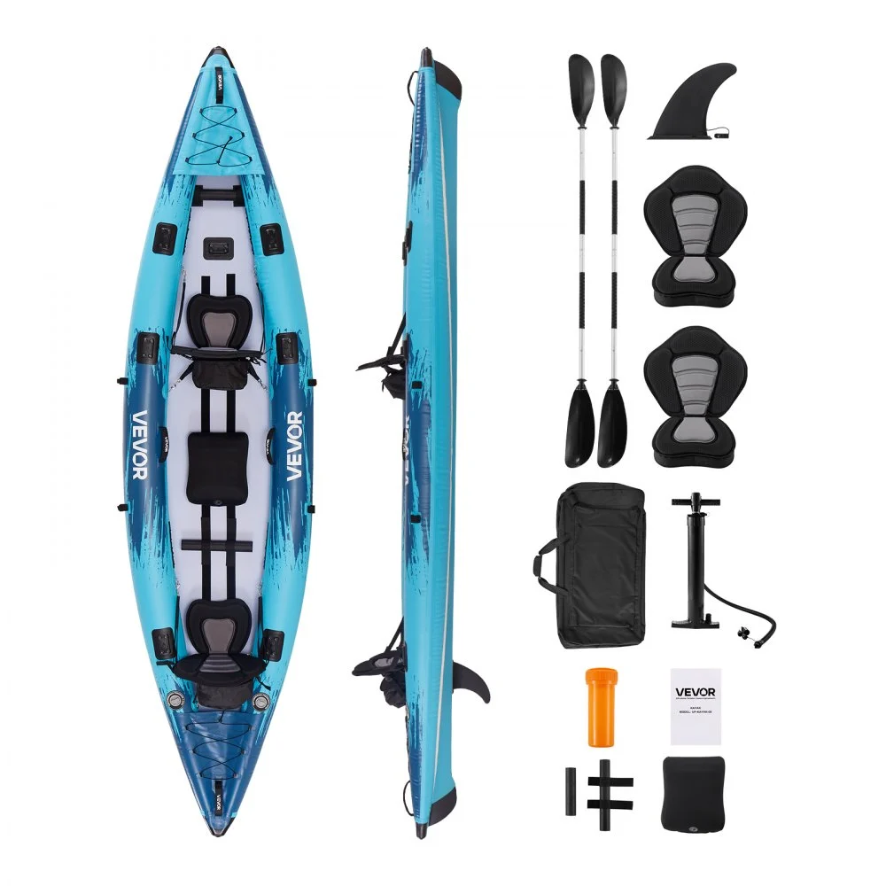 Summer Sale

        
               VEVOR Inflatable Kayak, 2-Person Inflatable Recreational Kayak 700LBS Capacity, Leak & Puncture-Resistant with Padded Seat, PVC Drop-Stitch Floor, 2 Paddles, Hand Pump & Carry Bag for Fishing Camping