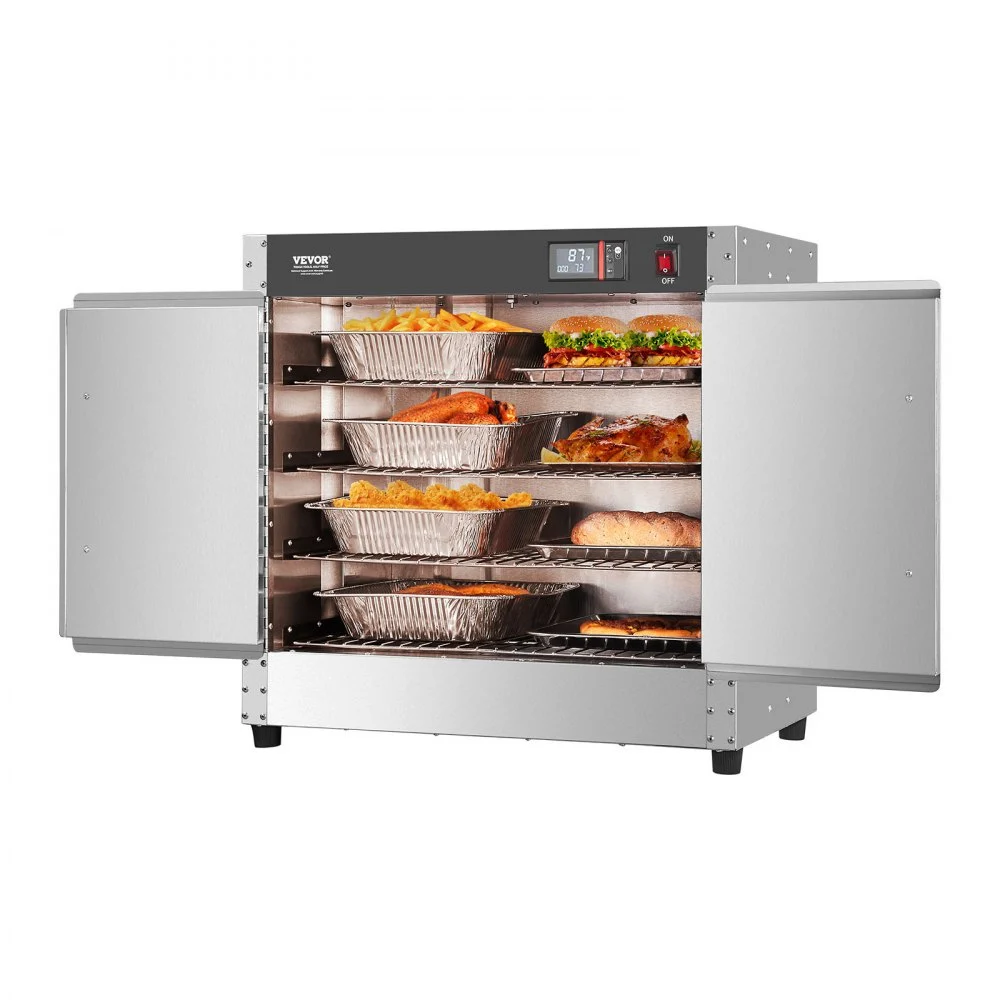 Summer Sale
VEVOR Hot Box Food Warmer, 4-Tier Concession Warmer with Water Tray, 4 Pans, Double-door and Adjustable Shelves, Stainless Steel Food Warmer Cabinet, Ideal for Storing Pizza, Chicken, Restaurant