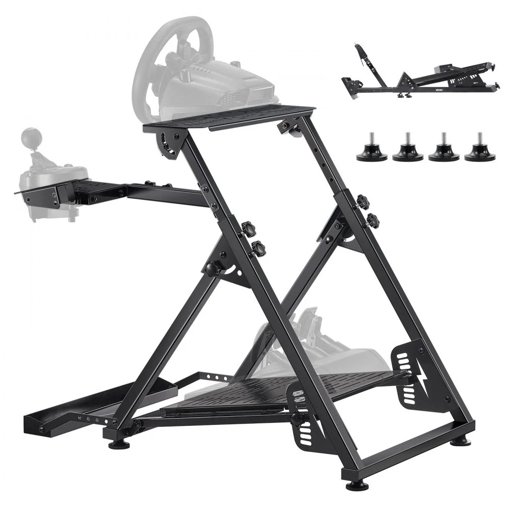 VEVOR Racing Wheel Stand, Adjustable & Foldable Simulator Stand for Logitech G923 G920 G29 G27, Thrustmaster T300RS TX F458 T500RS T3PA-PRO(F1/GT) Gaming Cockpit,Pedals Simulator NOT Included