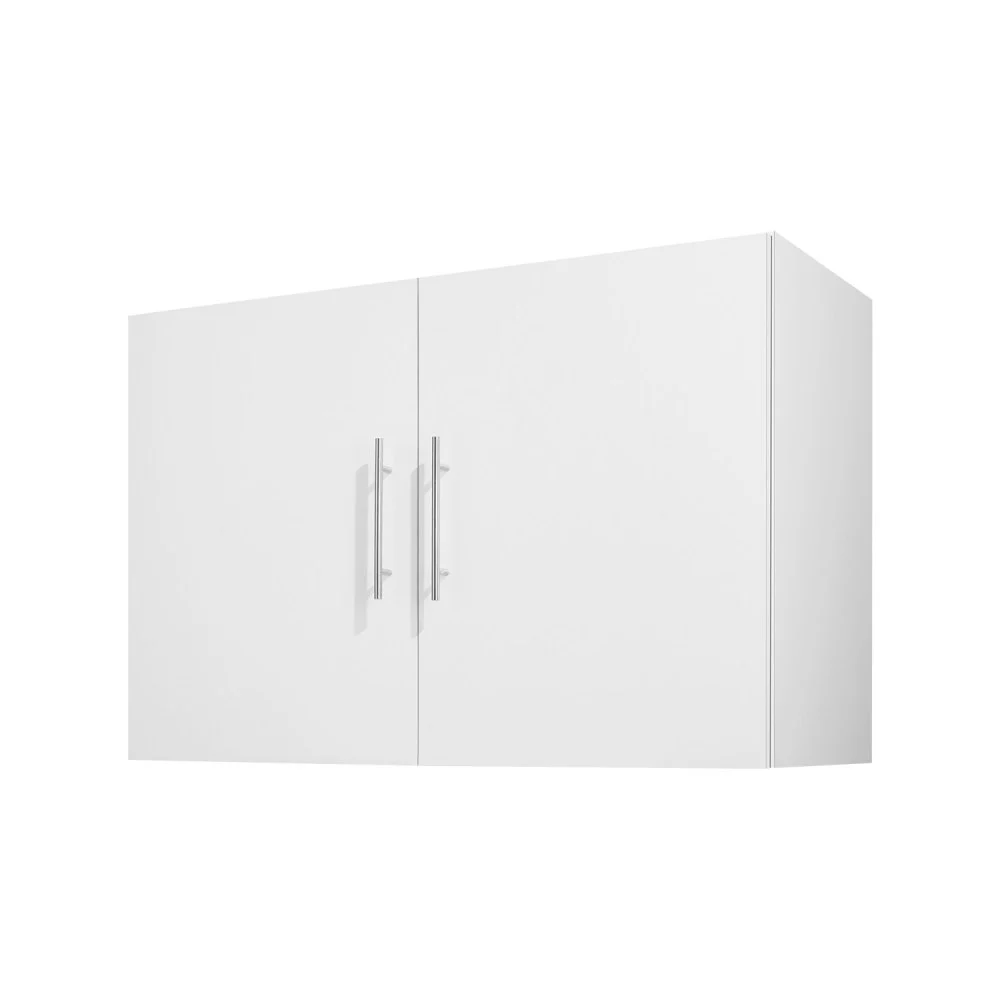VEVOR Laundry Room Wall Cabinet, 2-Tier Wall Mounted Hanging Cabinet with 2 Doors, Cupboard Organizer with Adjustable Shelf, for Bathroom, Kitchen, Garage, Laundry, 16 x 36 x 24 in (D x W x H), White