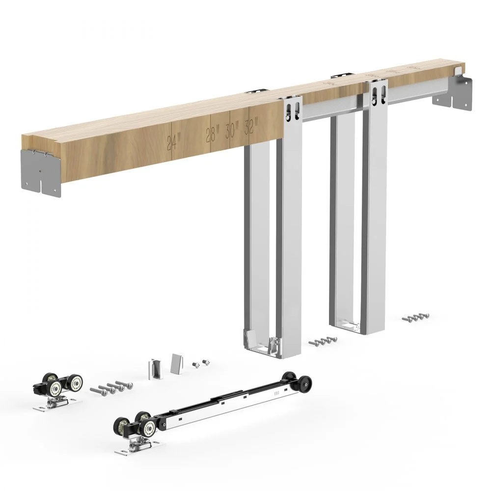 VEVOR Pocket Door Frame Kit, for 24-36 in Wide 80 in High Door, Pocket Door Kit with Two-Way Soft Close Mechanism, Slide Smoothly Quietly, Easy to Install, Premium Galvanized Steel, for Living Room