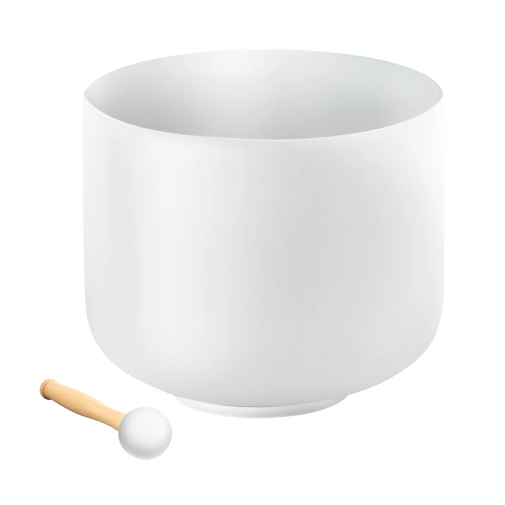 VEVOR Crystal Singing Bowl, 8-inch F Note Heart Chakra Singing Bowl, Frosted Quartz Singing Bowl with Rubber Mallet and O-Ring, Perfect for Meditation, Yoga, Sound Baths, Sound Healing