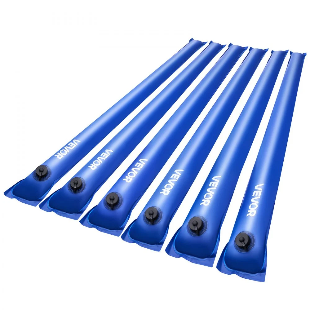VEVOR Pool Cover Water Bags, 6 Packs 4 Ft, Single Chamber Pool Cover Water Tubes, 0.4mm Thick PVC Bags Weights with Leakproof Screw Cap, for Inground Swimming-Pool Covers Winter Closing, Blue
